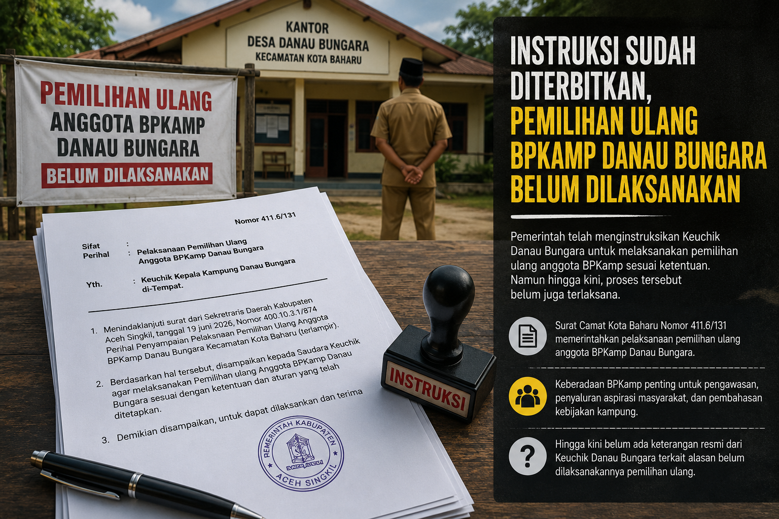 Pemilihan Ulang Anggota BPKamp Danau Bungara Belum Dilaksanakan Meski Sudah Ada Instruksi Resmi